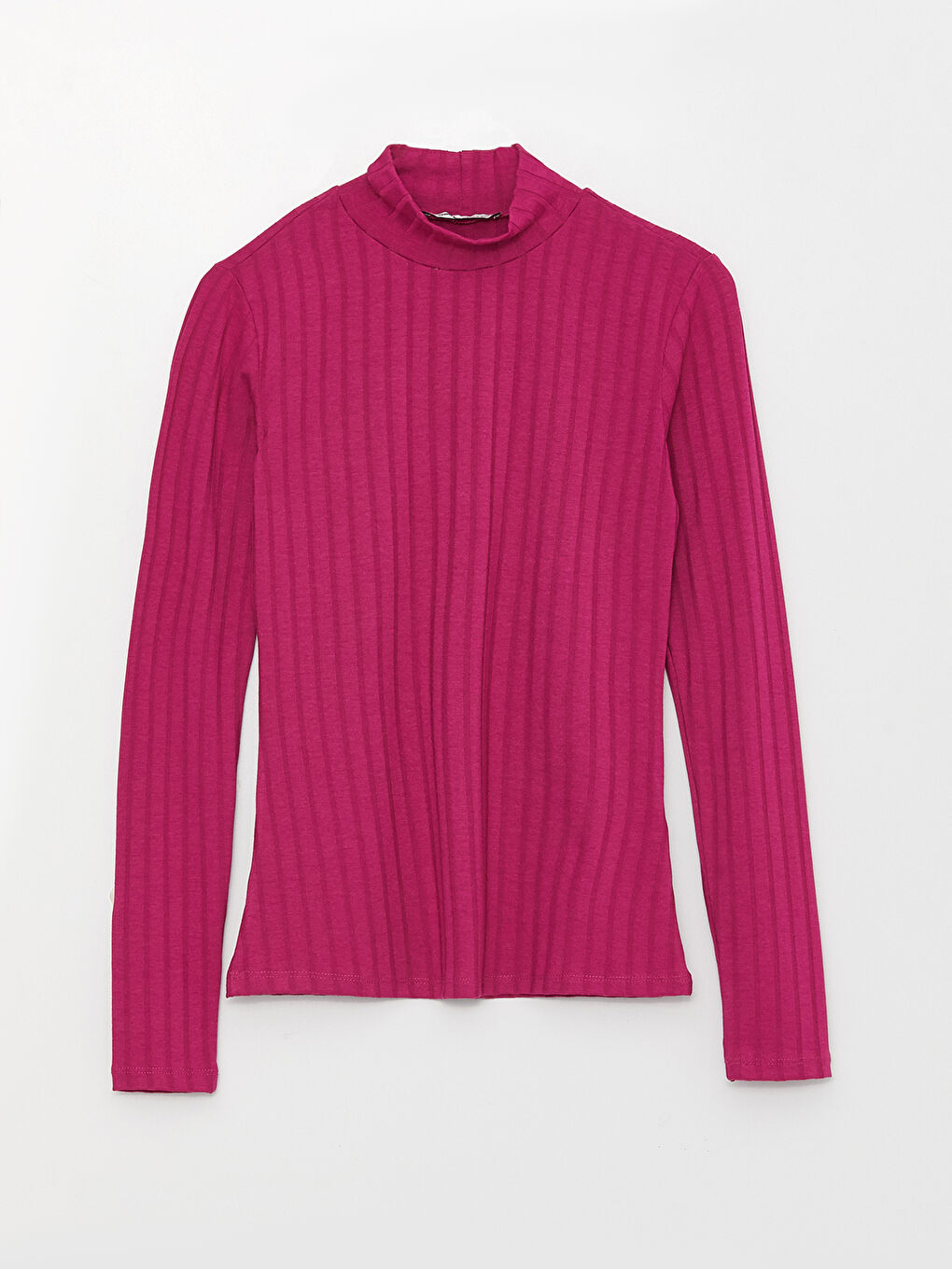 Funnel Neck Plain Long Sleeve Women's T-Shirt-6