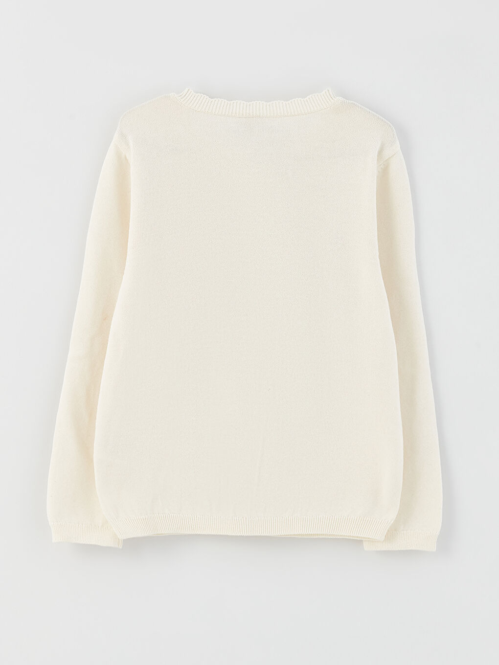 Кардиган Трикотажный Для Девочек С Круглым Вырезом, Вышивкой И Длинными Рукавами-1