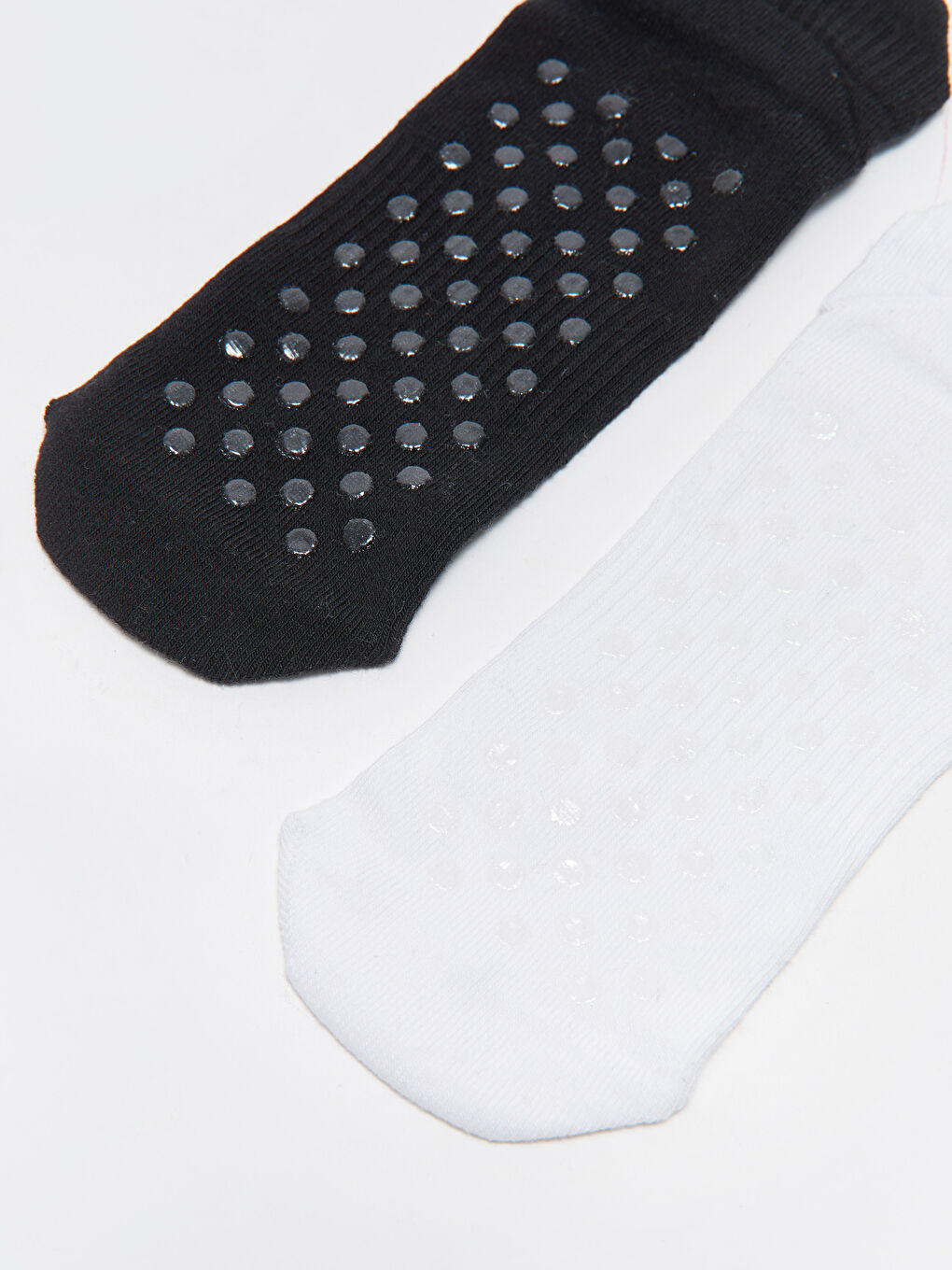 Siyah Kadın Kaydırmaz Tabanlı Düz Yoga ve Pilates Çorabı 2'li Paket-3