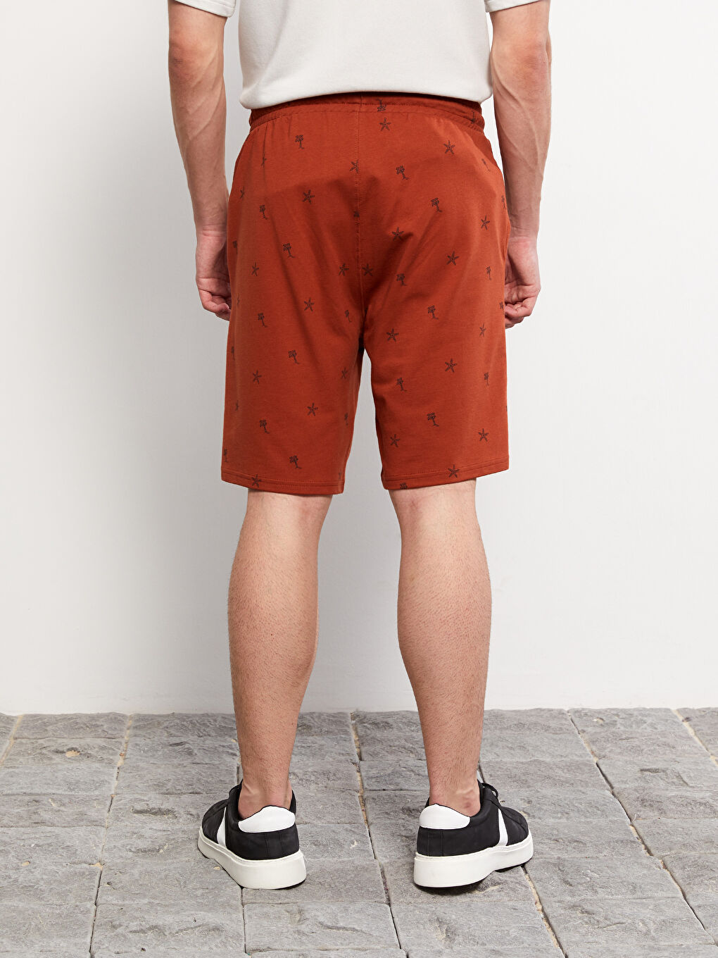 Kahverengi Slim Fit Beli Lastikli Erkek Şort-3