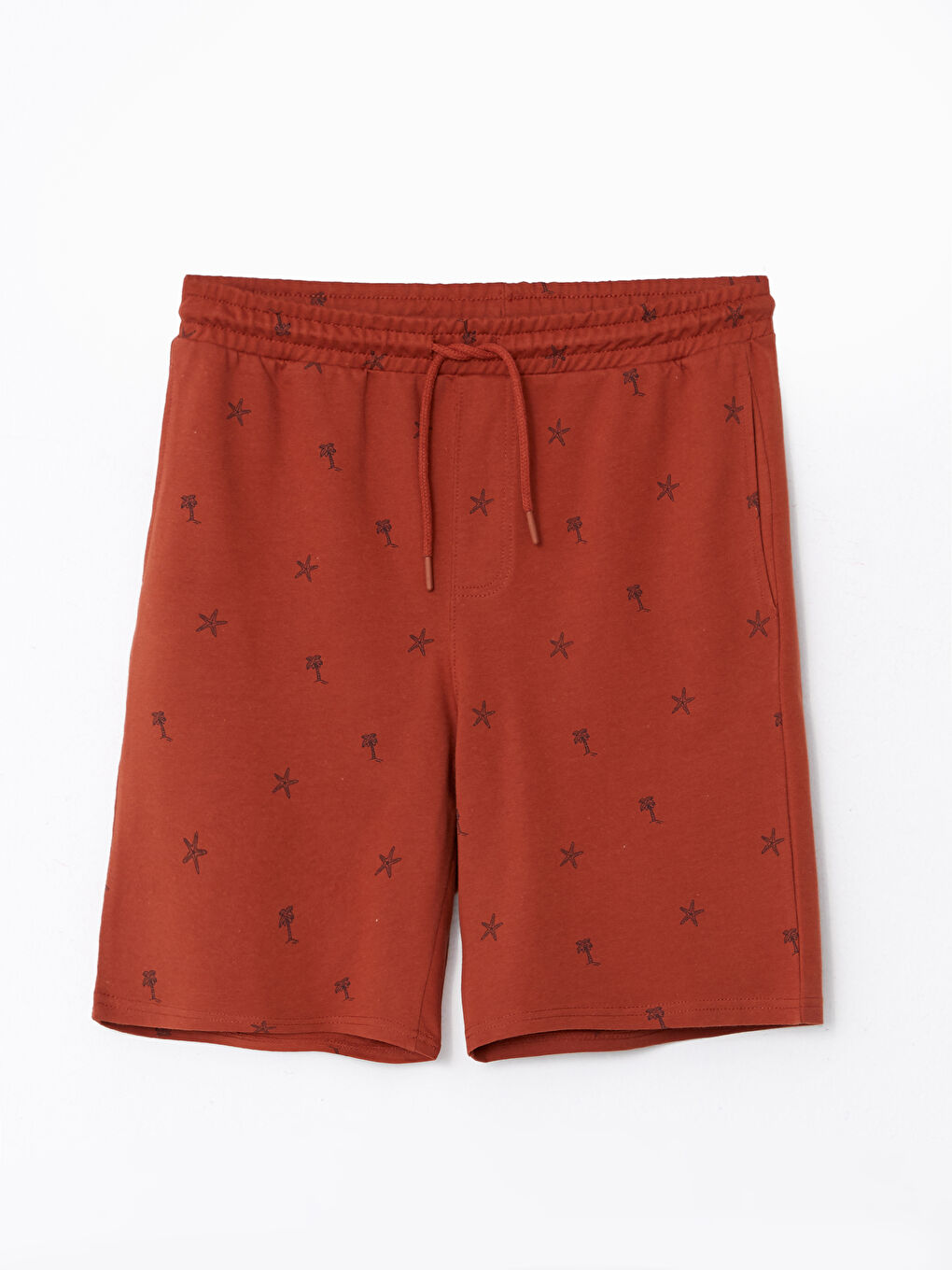 Kahverengi Slim Fit Beli Lastikli Erkek Şort-5