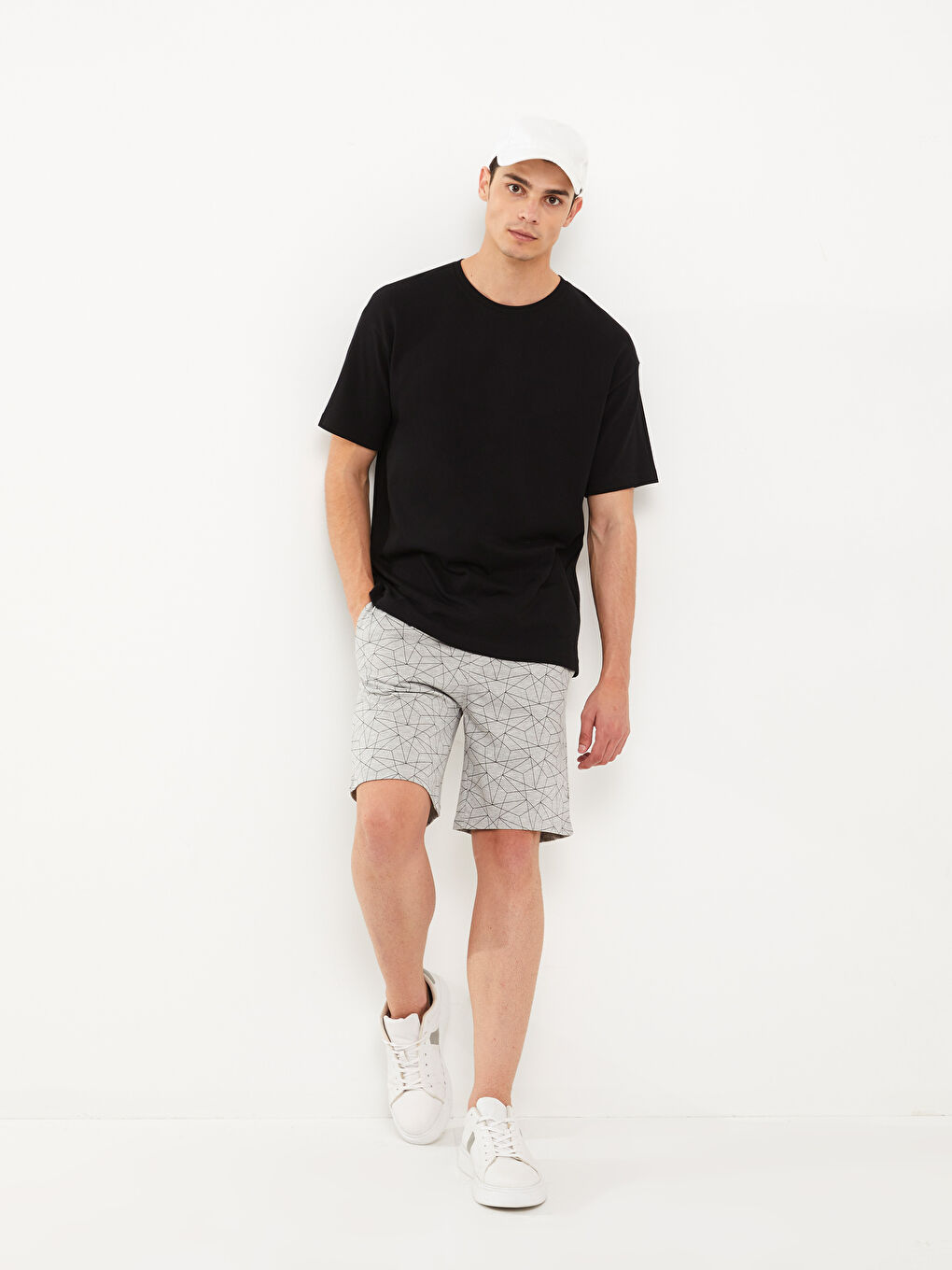 Slim Fit Patterned Men's Shorts -S32515Z8-LAL