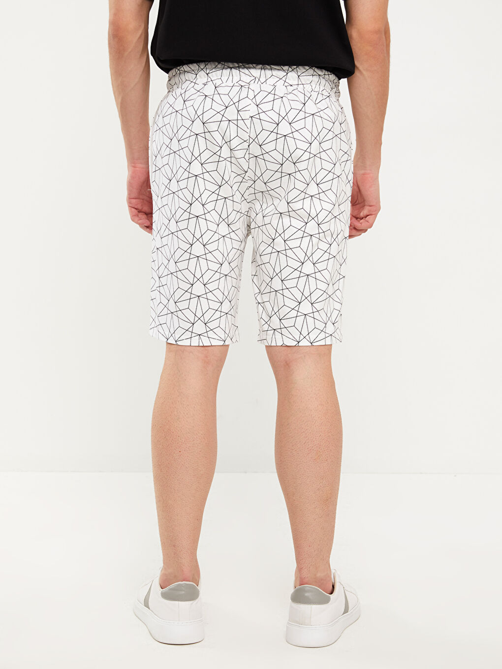 XSIDE Beyaz Slim Fit Desenli Erkek Şort - 3