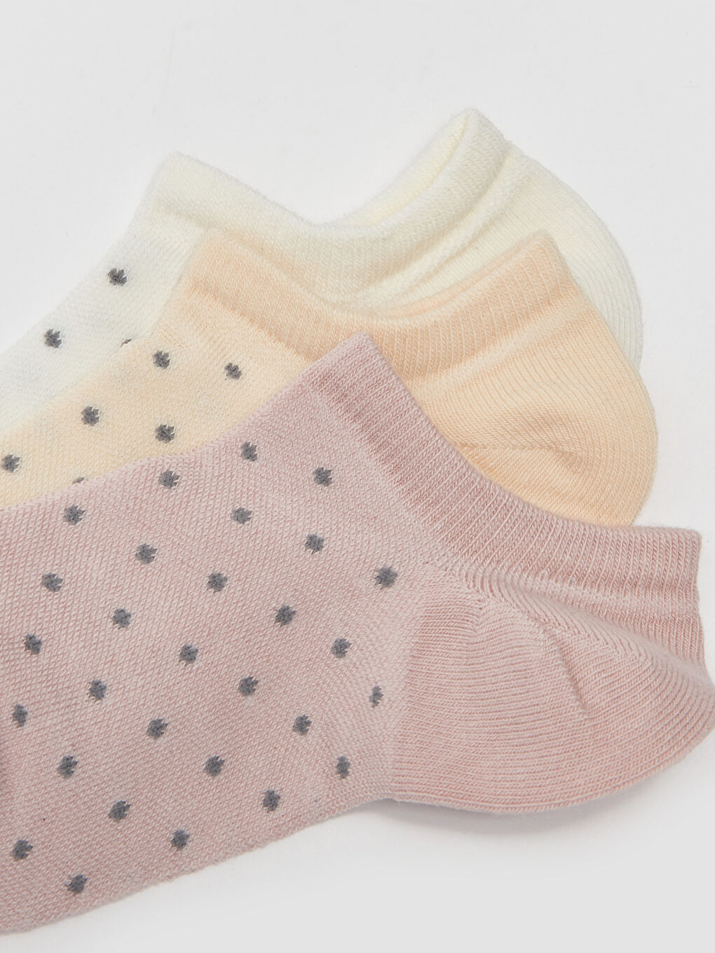 Pembe Desenli Kadın Patik Çorap 3'lü-2