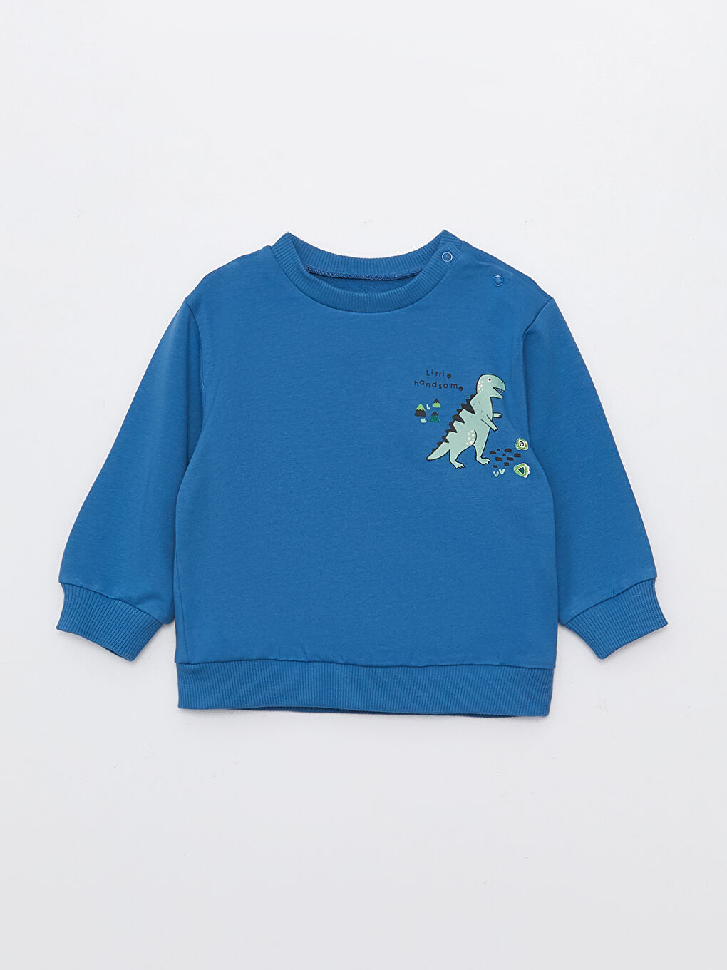 طقم بلوزة بكم طويل بياقة دائرية مطبوعة للأولاد الرضع مع بنطلون رياضي - مجموعة من قطعتين-1