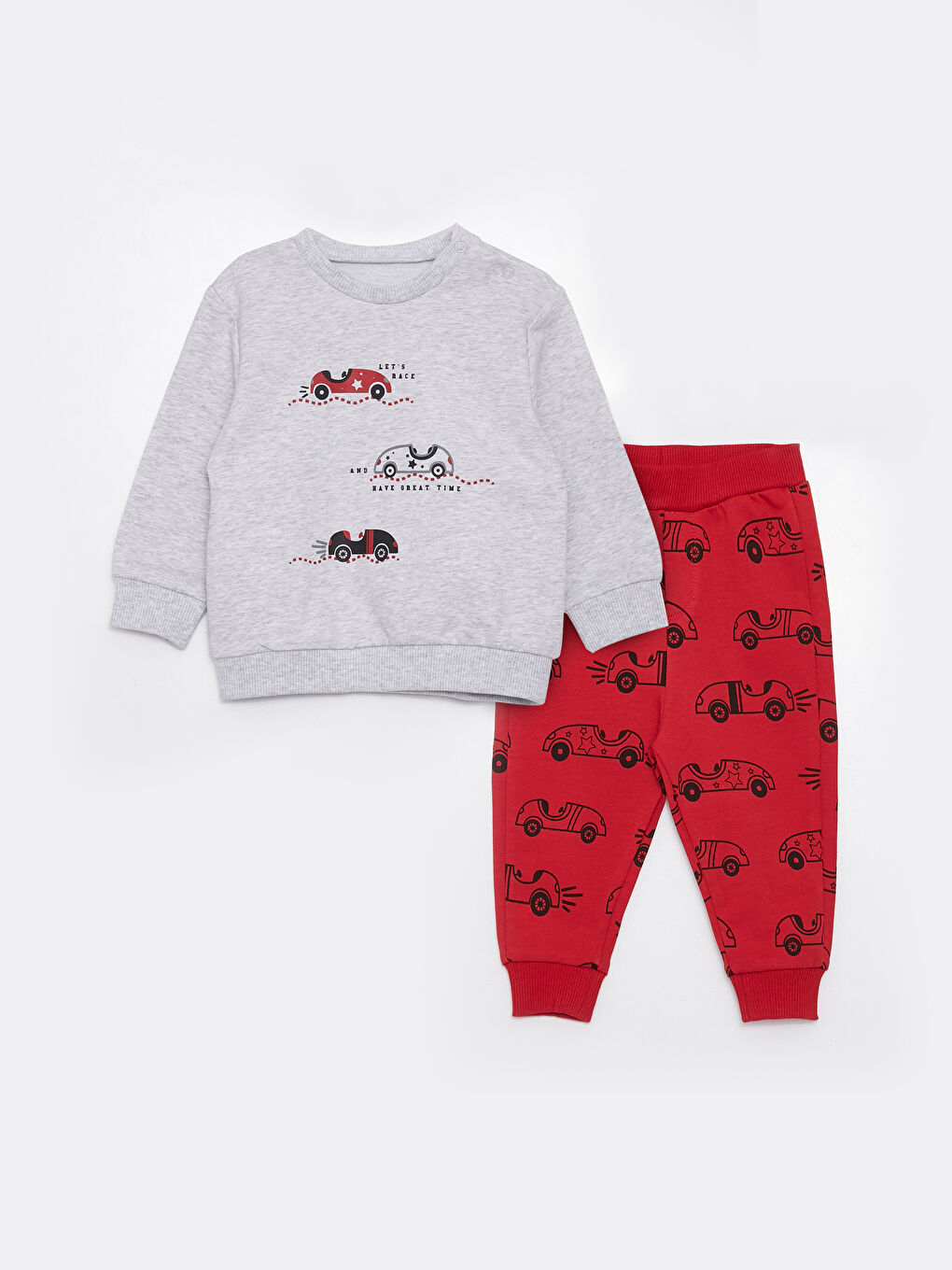 Ensemble 2 Pièces Bébé Garçons Imprimé Col Rond Manches Longues Sweat-Shirt et Pantalon de Survêtement