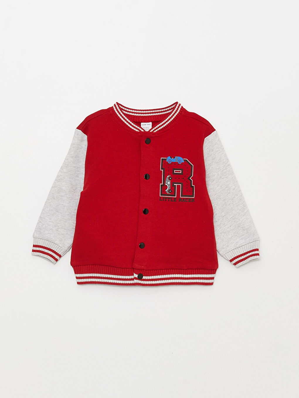 College Collar Long Sleeve Printed Baby Boy Bomber Jacket