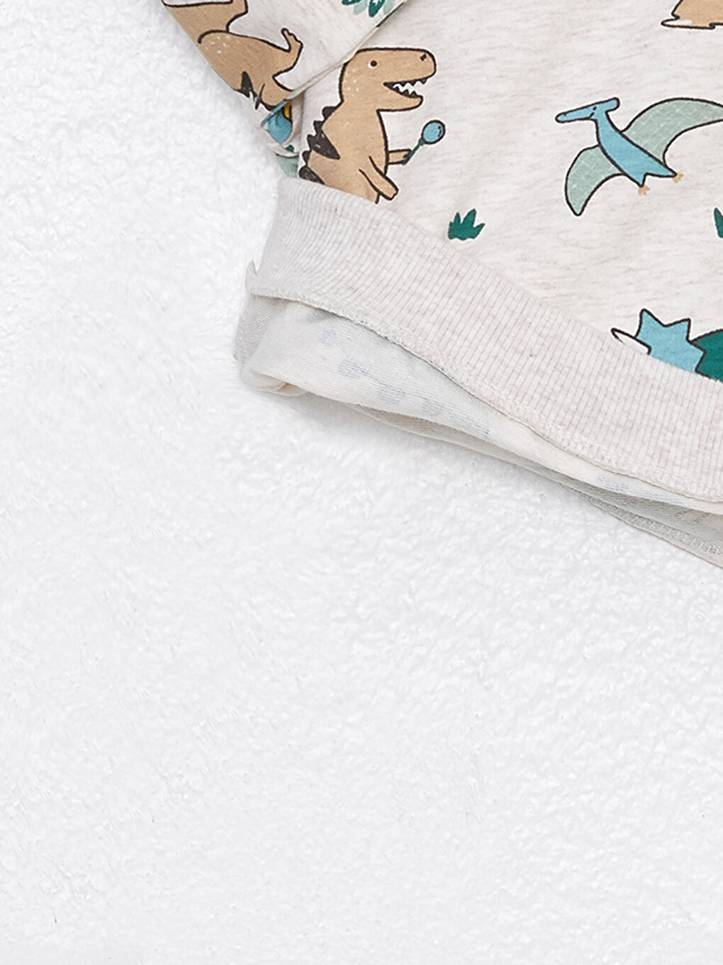 Ekru Bisiklet Yaka Baskılı Erkek Bebek Sweatshirt ve Eşofman Altı-6