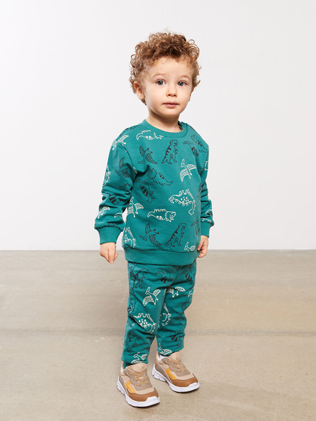 Bluza și Pantaloni de Trening pentru Bebeluși Băieți cu Guler Rotund Imprimat-2