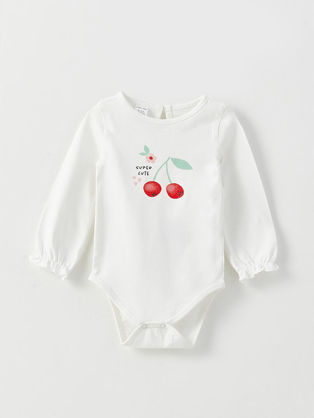 Crew Neck Long Sleeved Printed Baby Girl Snap fastener Body and Salopet Skirt 2 Piece Set-2