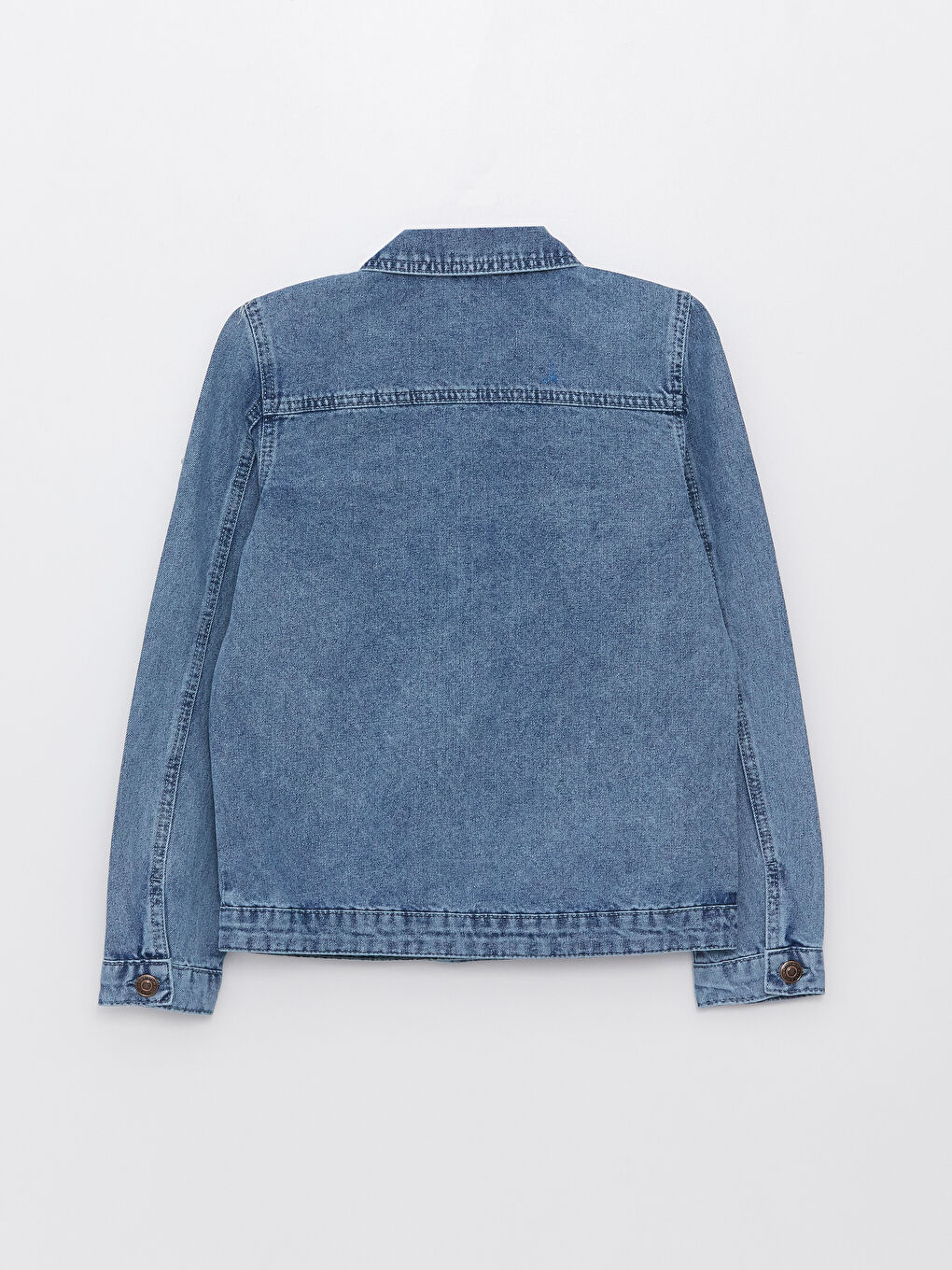 Джинсовая куртка с отложным воротником для девочек-1