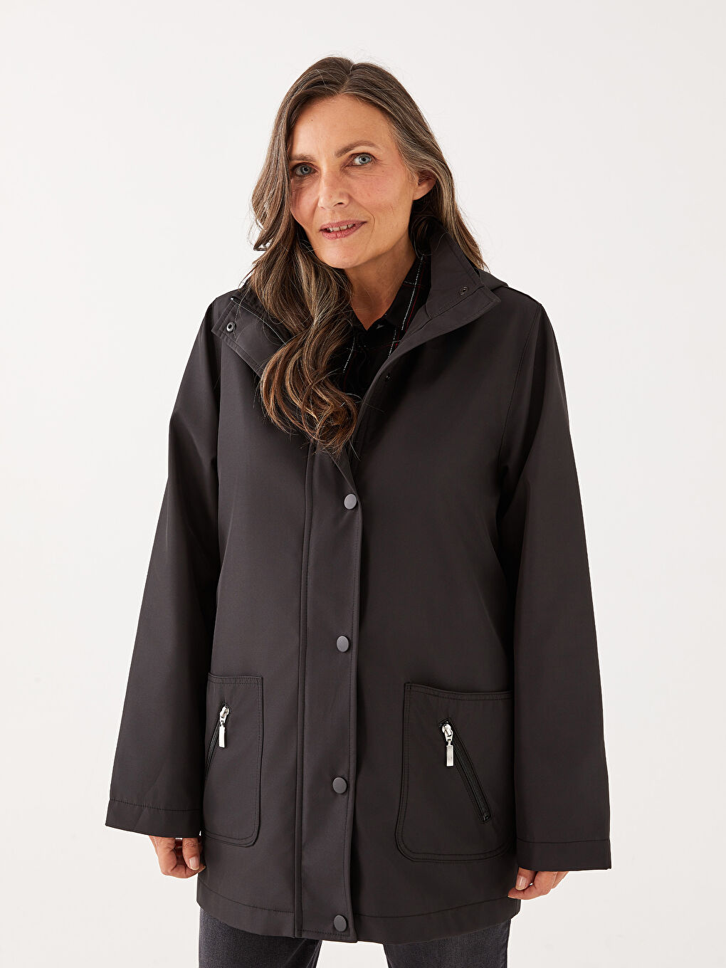Hooded Regular Long Sleeve Women's Coat -S32568Z8-CVL