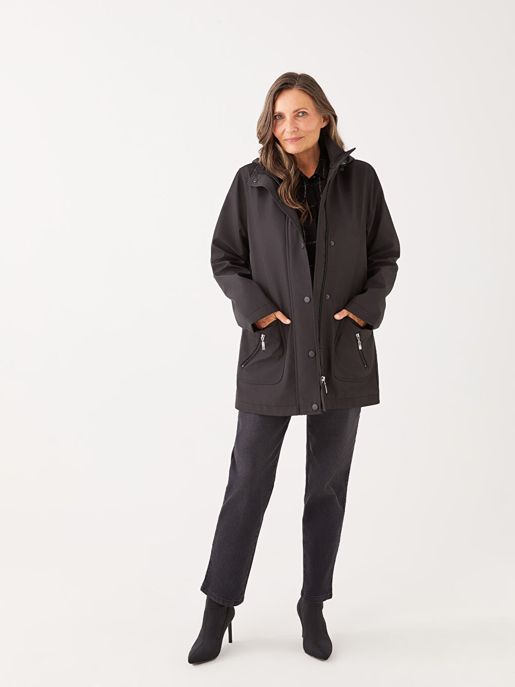 Hooded Regular Long Sleeve Women's Coat -S32568Z8-CVL