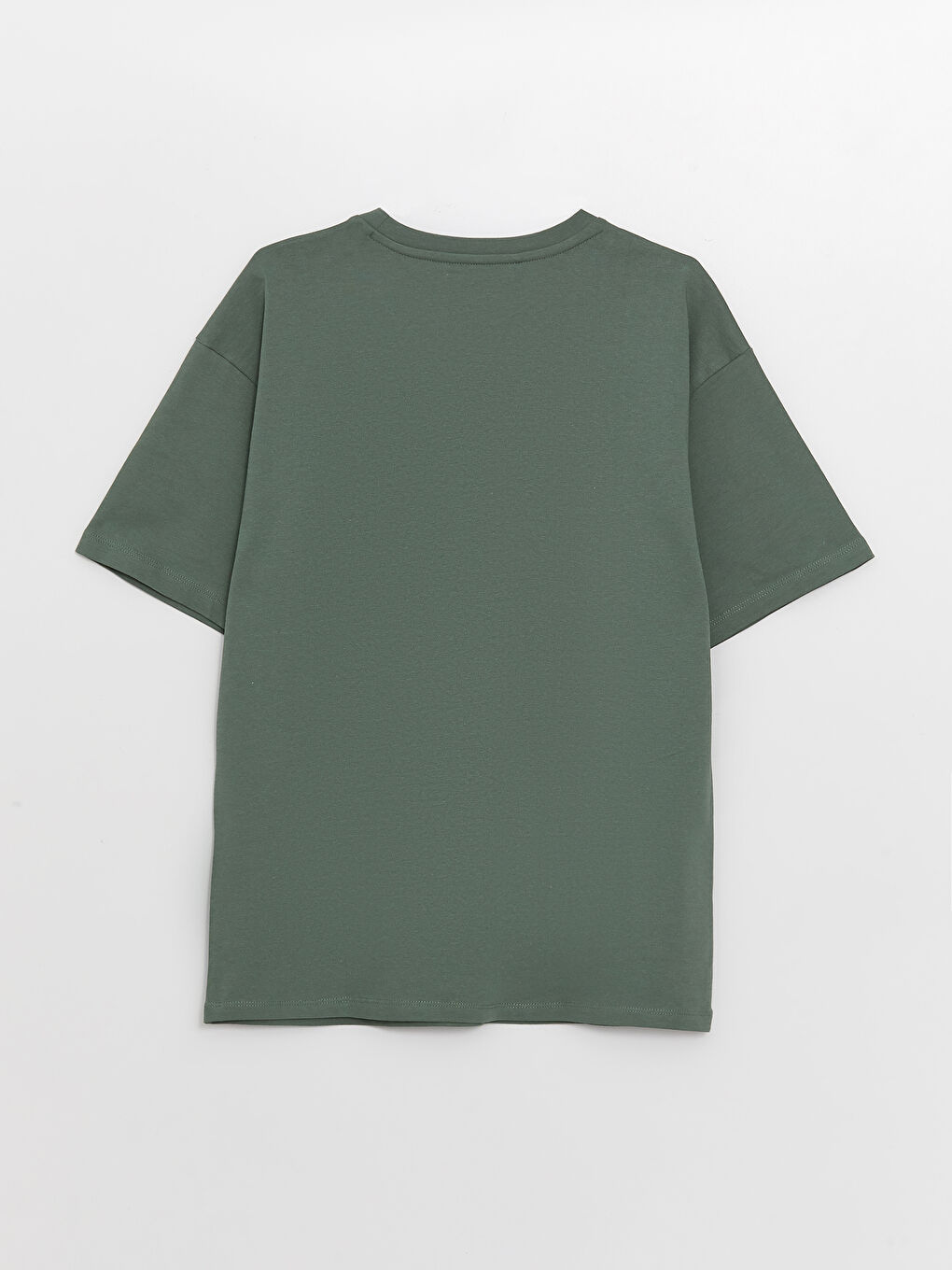 Yeşil Bisiklet Yaka Penye Erkek Tişört-6