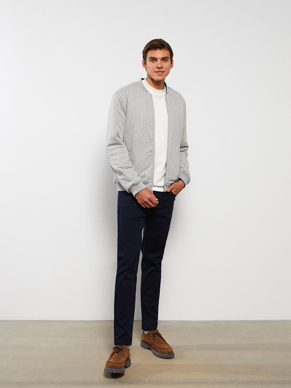 LCW Vision Slim Fit College Collar Men's Coat -S32591Z8-RFD