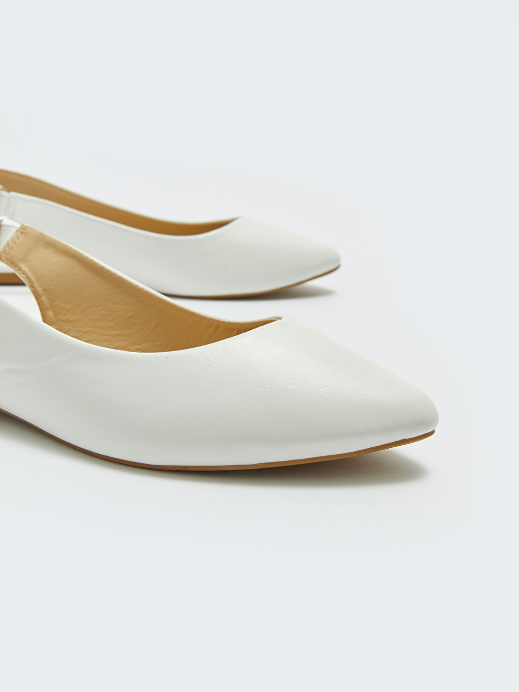 Leather Look Pointed Toe Flats-2