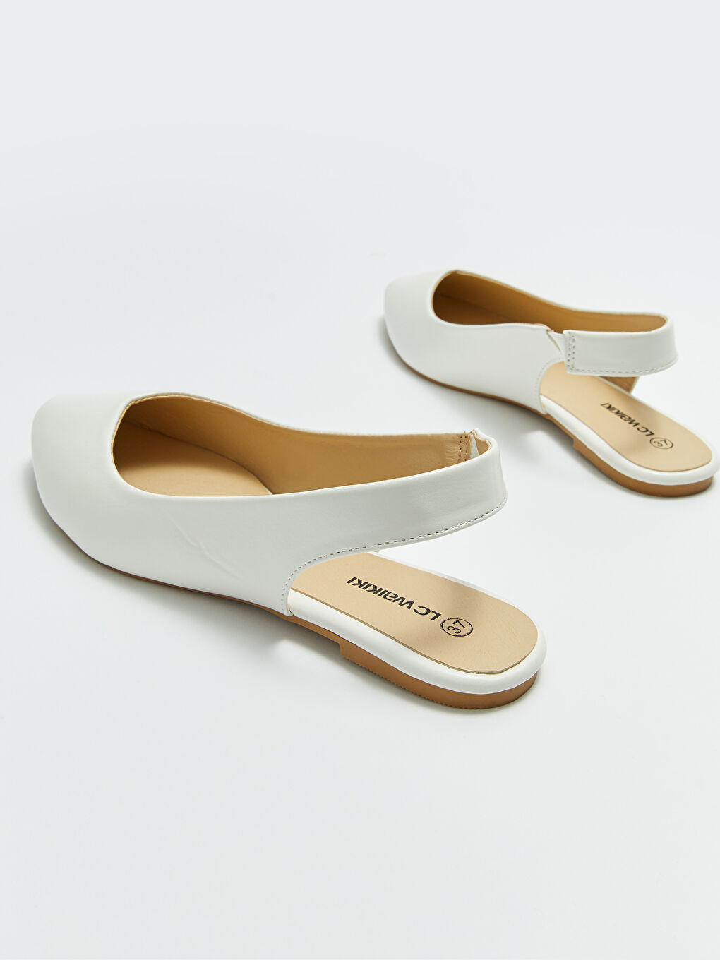 Leather Look Pointed Toe Flats-4