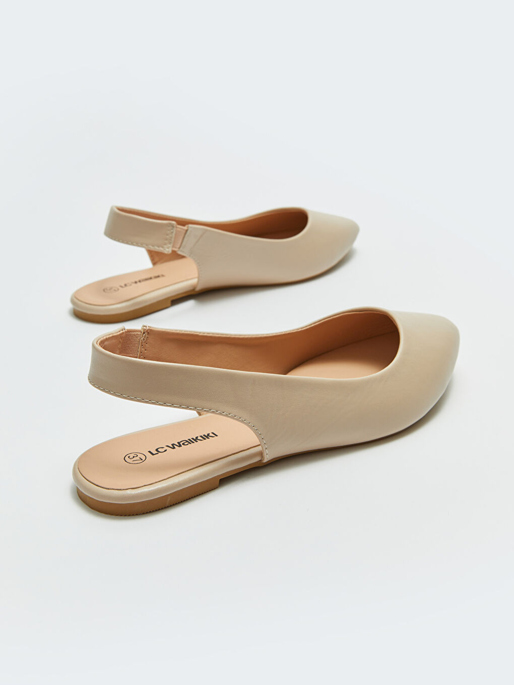 LCW STEPS Leather Look Pointed Toe Flats -S32615Z8-SVZ