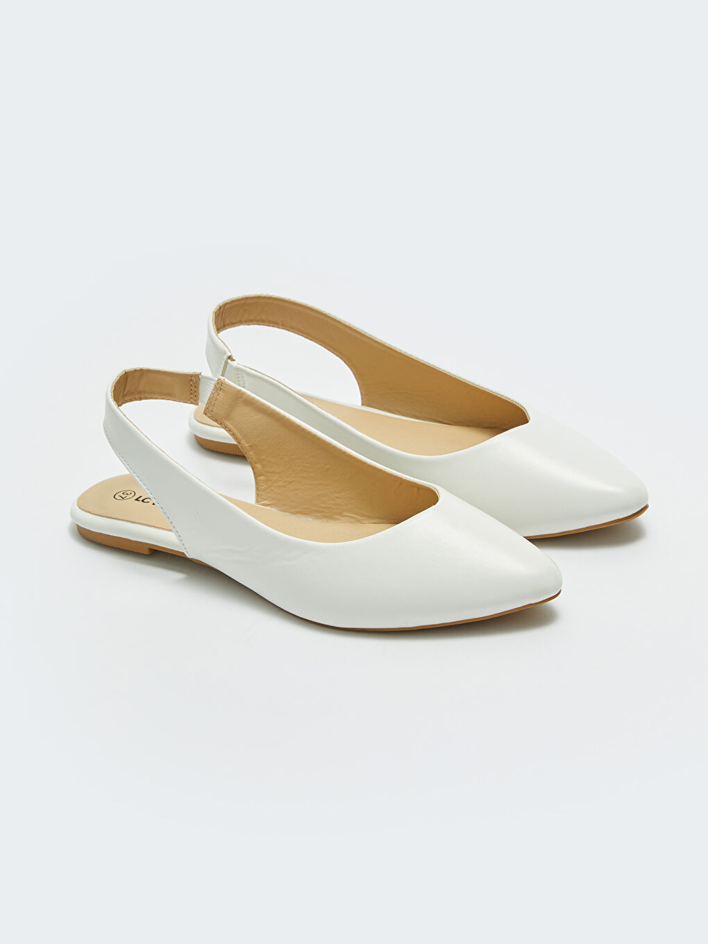 Leather Look Pointed Toe Flats