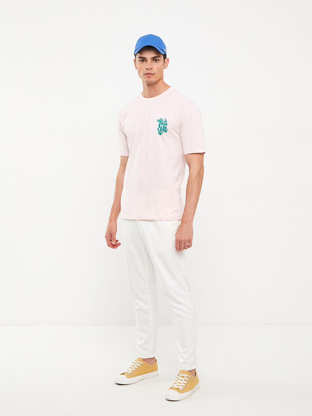 تيشيرت رجالي بياقة دائرية قماش جيرسي-3