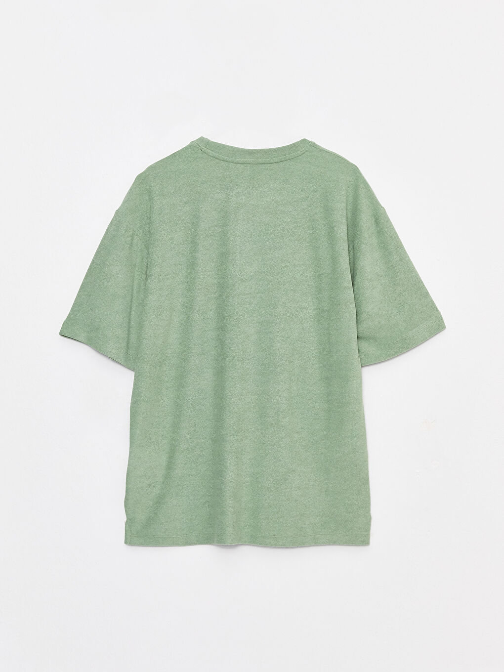 Yeşil Bisiklet Yaka Kısa Kollu Erkek Tişört-6