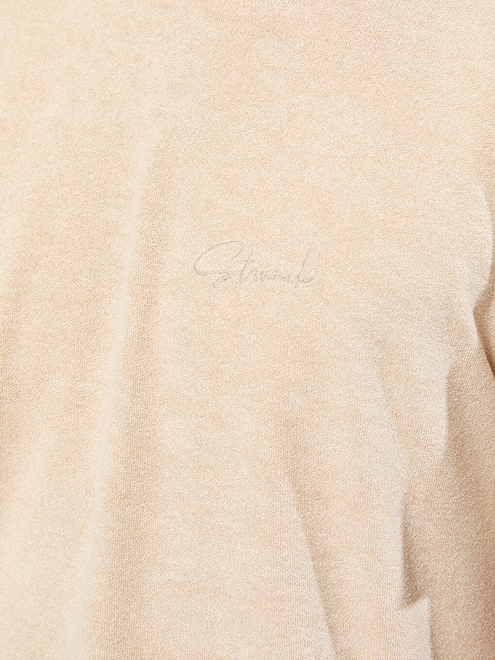 Bej Bisiklet Yaka Kısa Kollu Erkek Tişört-2