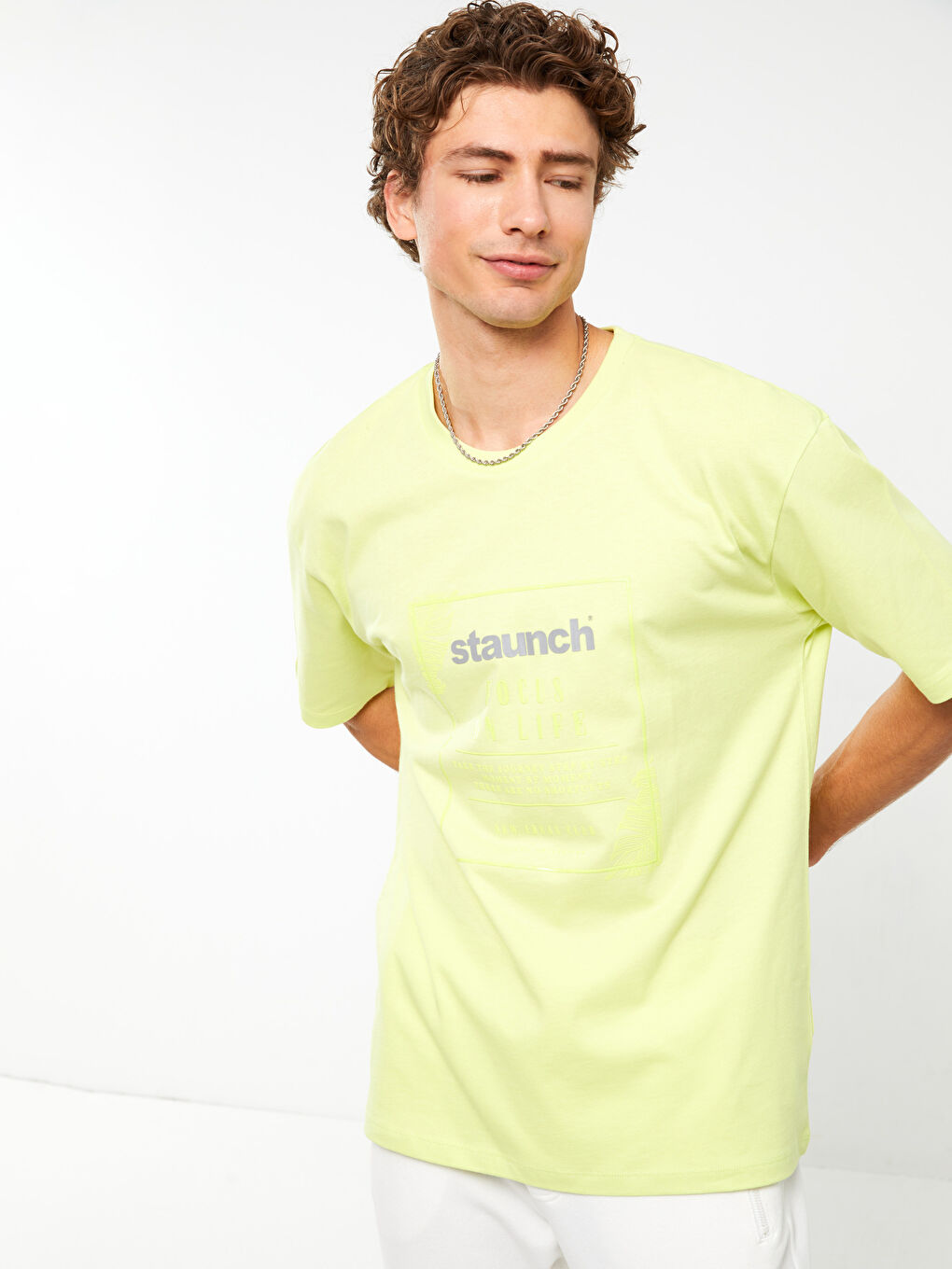 Crew Neck Short Sleeve Printed Combed Cotton Men's T-shirt-1