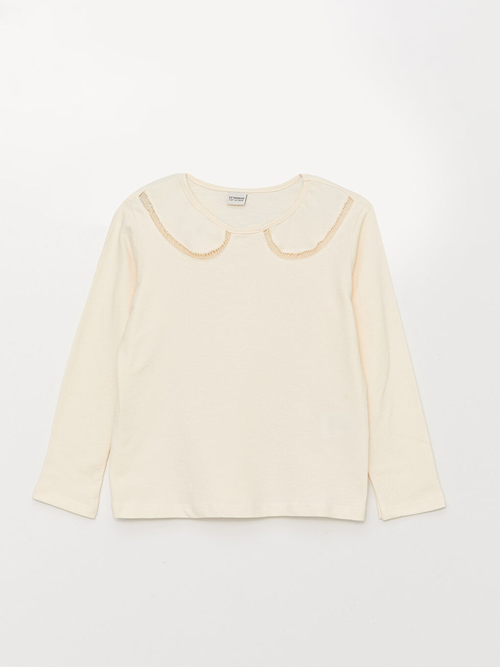 LCW Kids Базова тениска с дълъг ръкав и кръгло деколте за момичета -S32633Z4-FDW
