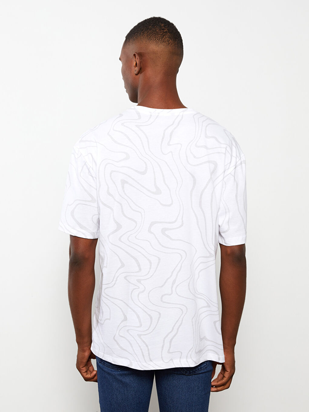 Футболка с круглым вырезом, коротким рукавом и принтом для мужчин-3