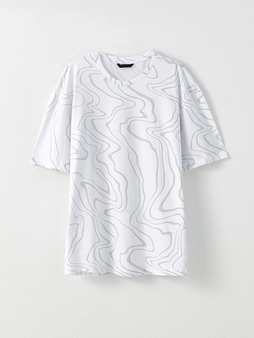 Футболка с круглым вырезом, коротким рукавом и принтом для мужчин-4