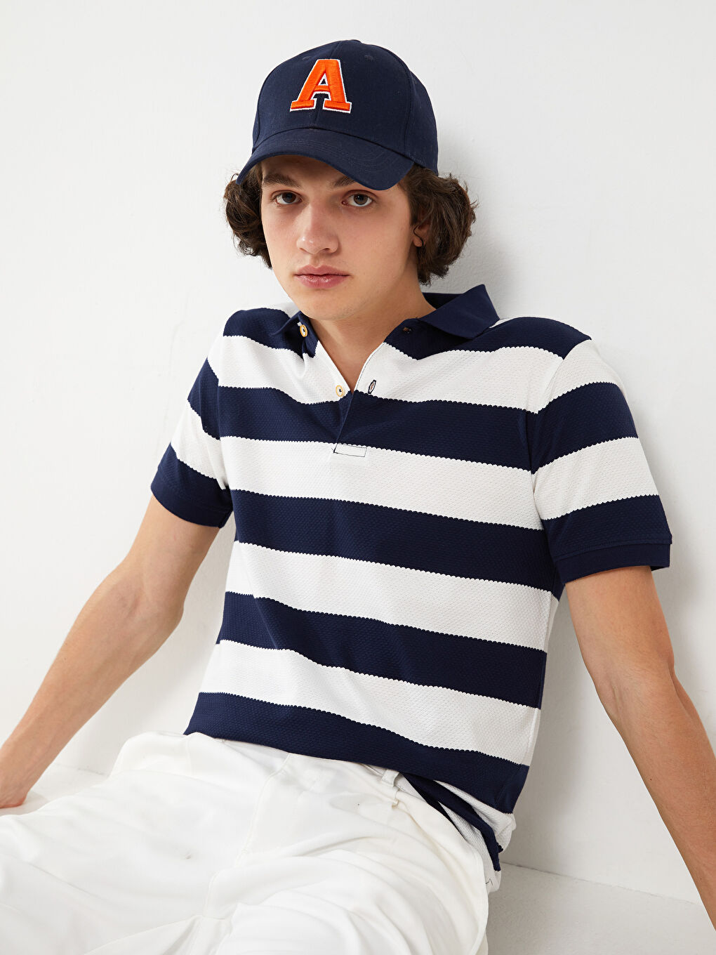 XSIDE Polo Neck Short Sleeve Color Block Men's T-Shirt