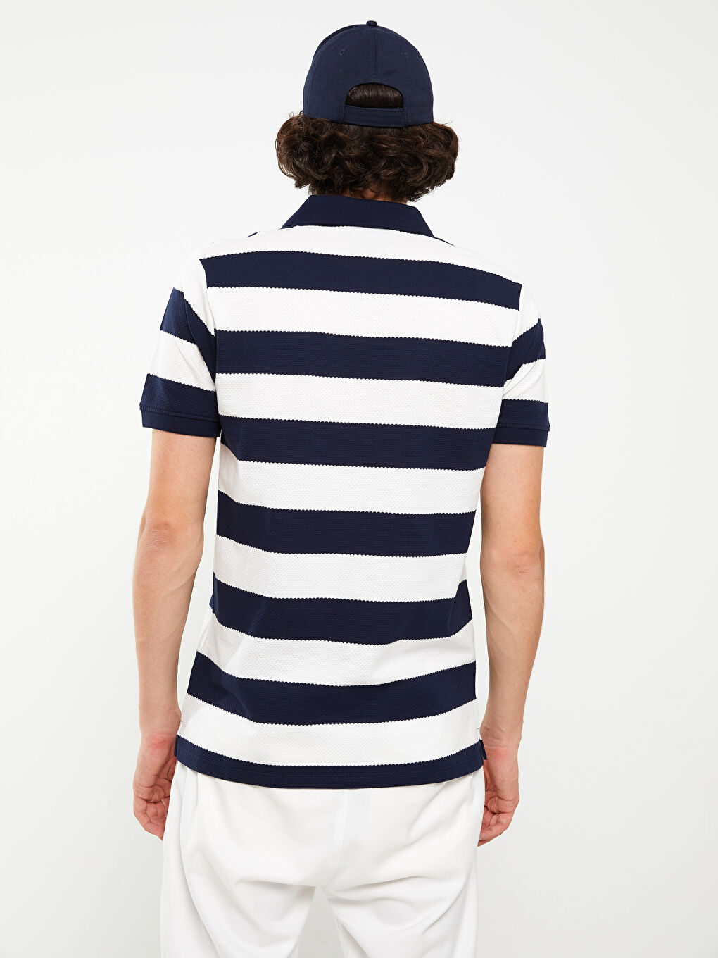 Polo Neck Short Sleeve Color Block Men's T-Shirt-4