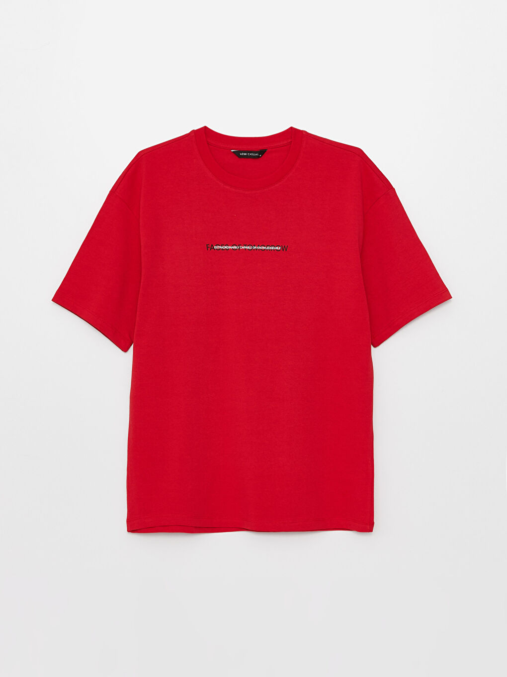 Kırmızı Bisiklet Yaka Kısa Kollu Baskılı Penye Erkek Tişört-5