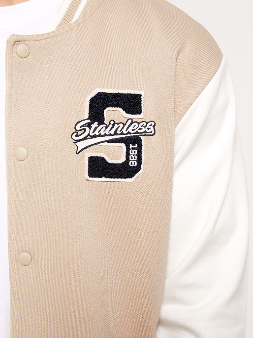 Bej Rahat Kalıp Uzun Kollu Erkek Kalın Kolej Ceket-6