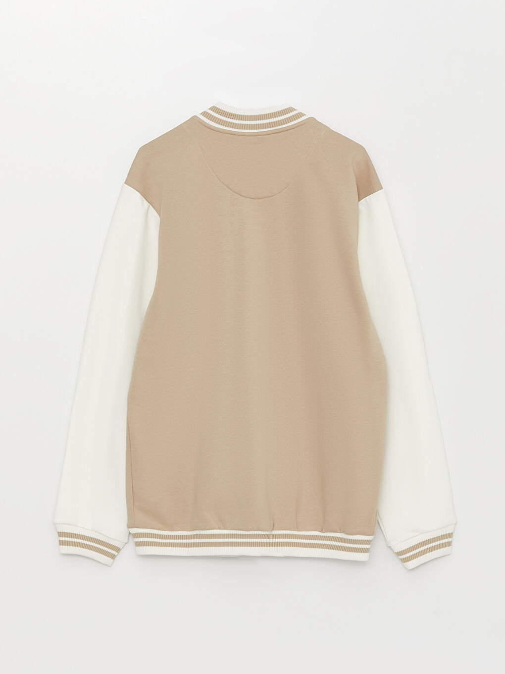 Bej Rahat Kalıp Uzun Kollu Erkek Kalın Kolej Ceket-9