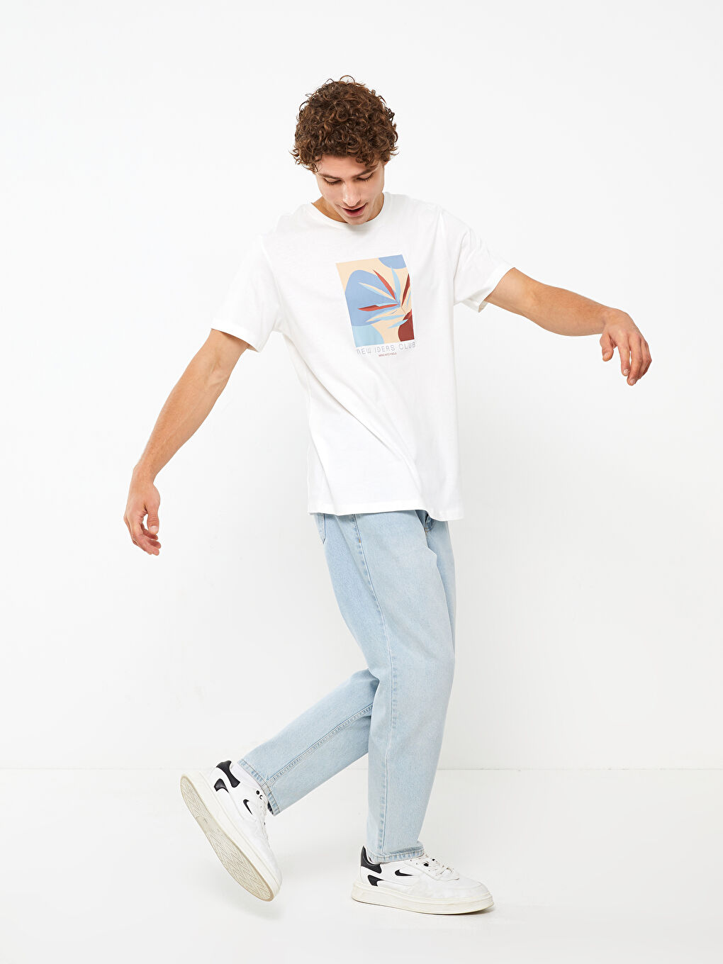 Crew Neck Short Sleeve Printed Combed Cotton Men's T-shirt-2