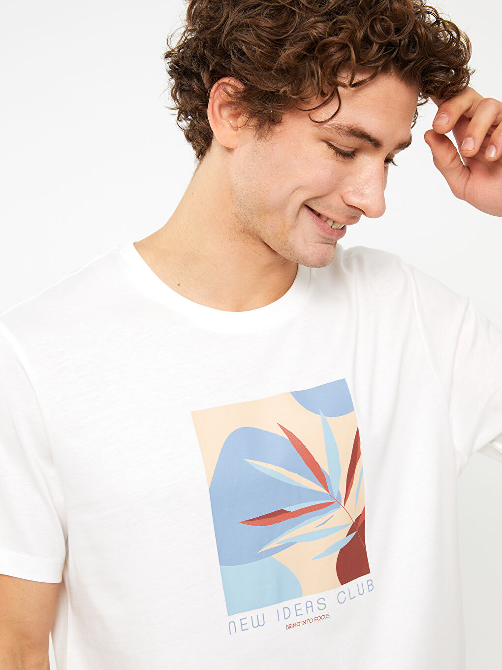 Crew Neck Short Sleeve Printed Combed Cotton Men's T-shirt-3