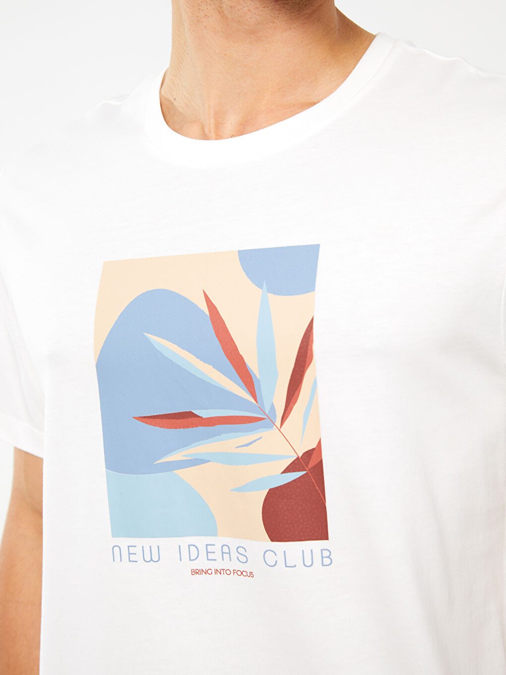 Crew Neck Short Sleeve Printed Combed Cotton Men's T-shirt-4