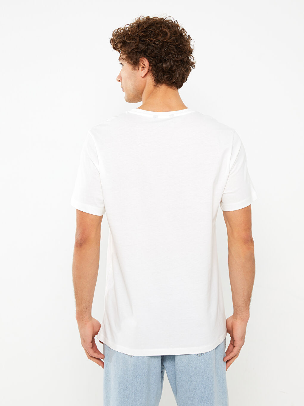 Crew Neck Short Sleeve Printed Combed Cotton Men's T-shirt-5