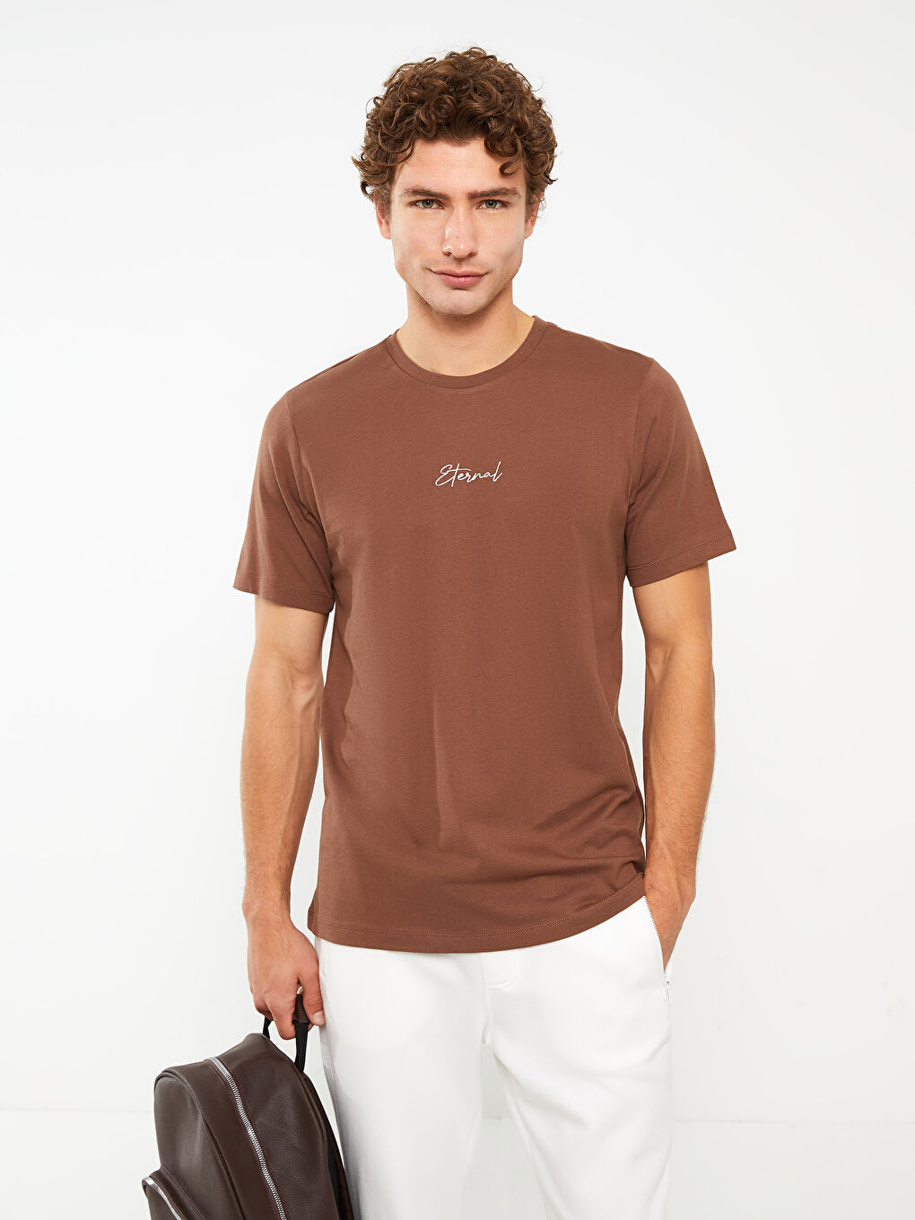 Crew Neck Short Sleeve Embroidered Jersey Men's T-Shirt