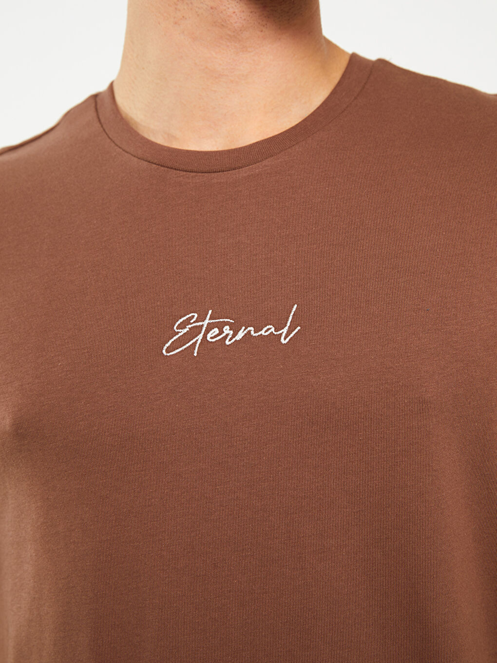 Crew Neck Short Sleeve Embroidered Jersey Men's T-Shirt-4