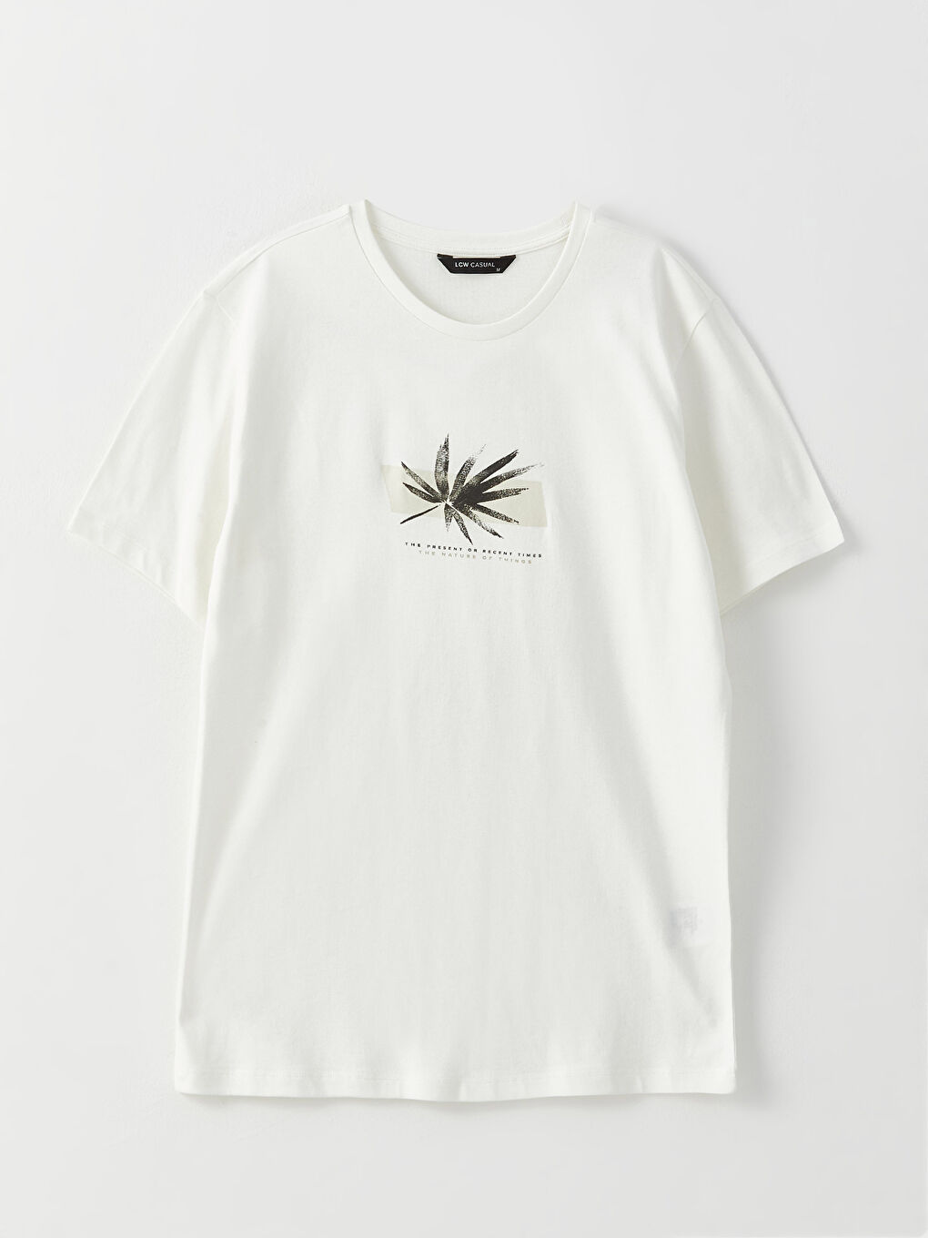 تيشيرت رجالي ياقة دائرية كم قصير مطبوع قطن ممشط-5