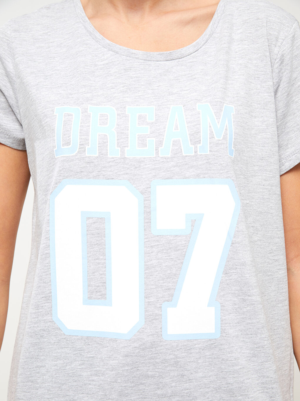 Crew Neck Printed Short Sleeve Women's Pyjama Set -S32714Z8-LQK