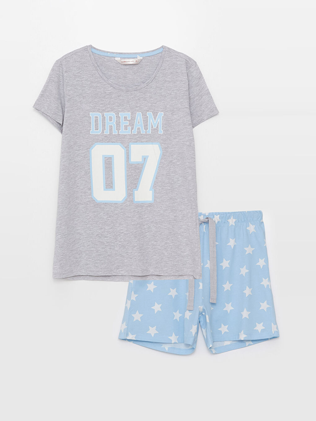 Crew Neck Printed Short Sleeve Women's Pyjama Set -S32714Z8-LQK