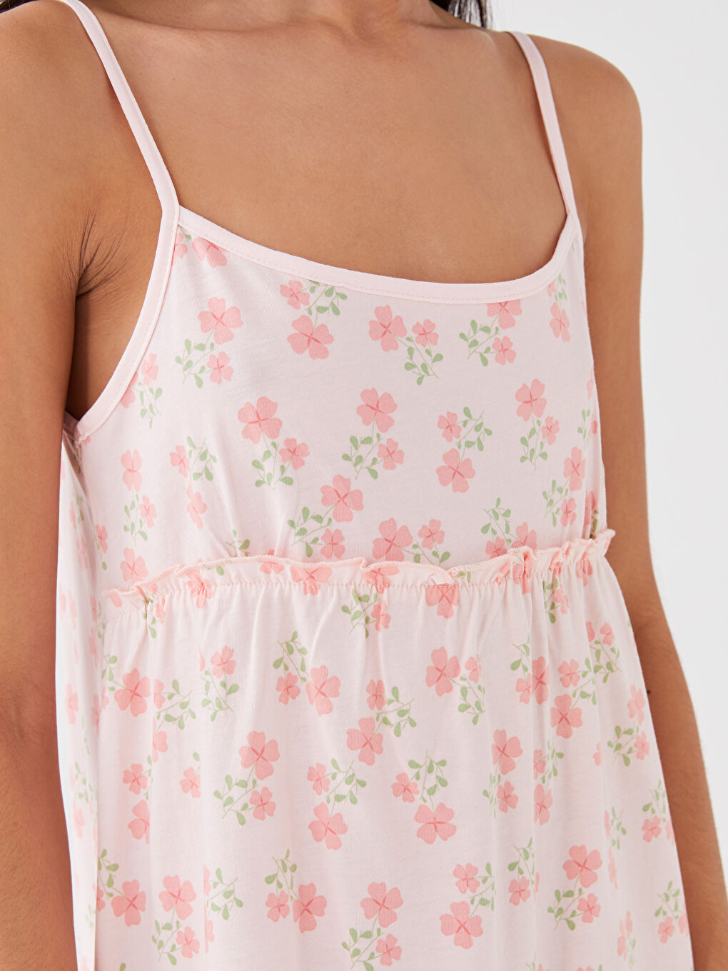 U Neck Patterned Strappy Women's Nightdress -S32717Z8-LSZ
