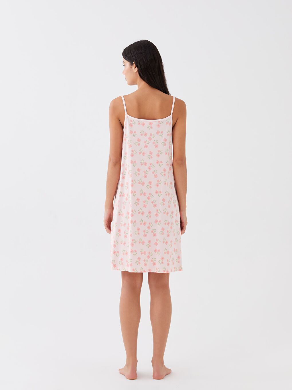 U Neck Patterned Strappy Women's Nightdress -S32717Z8-LSZ
