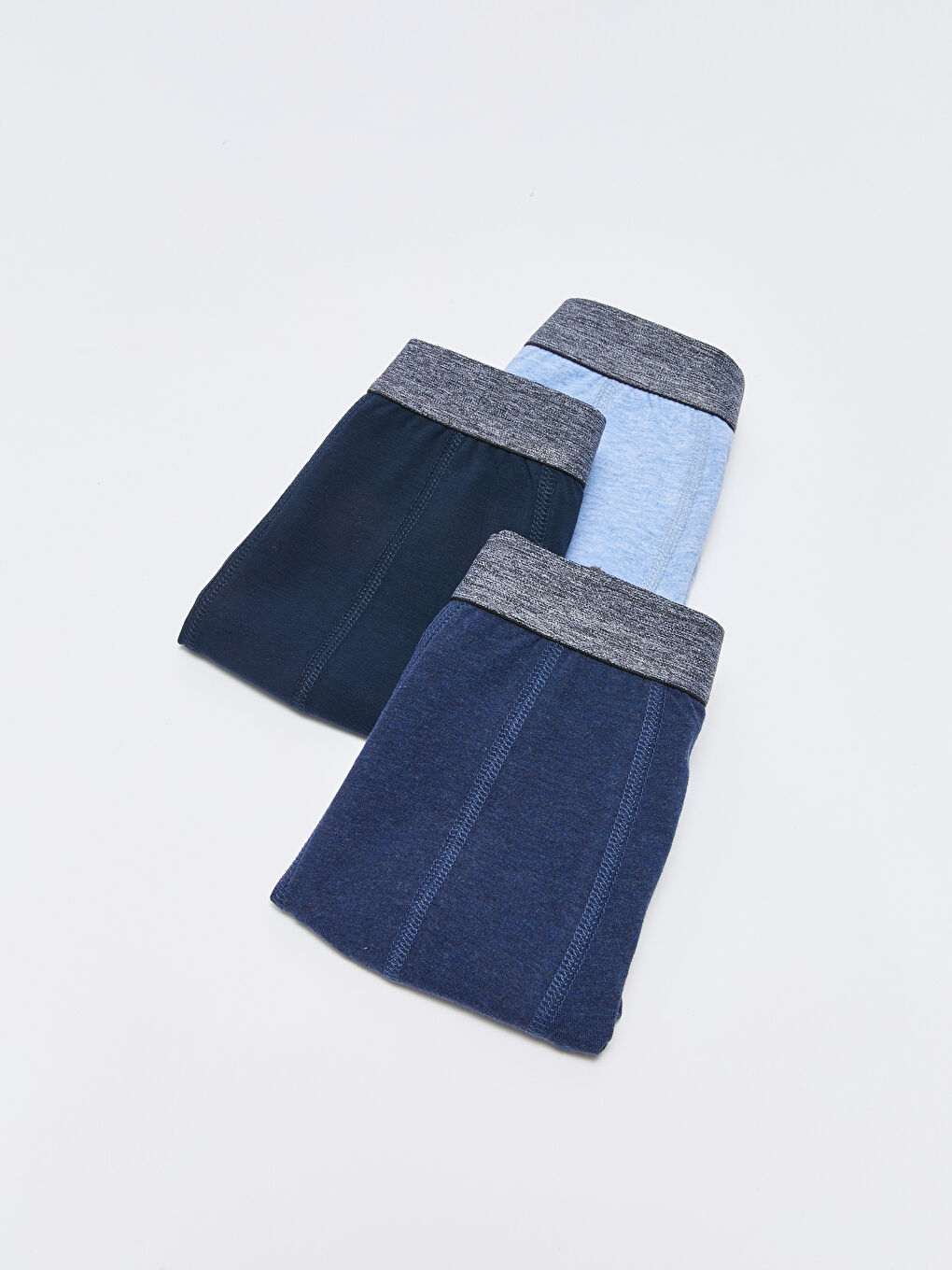 Mavi Standart Kalıp Pamuklu Esnek Erkek Boxer 3'lü-1