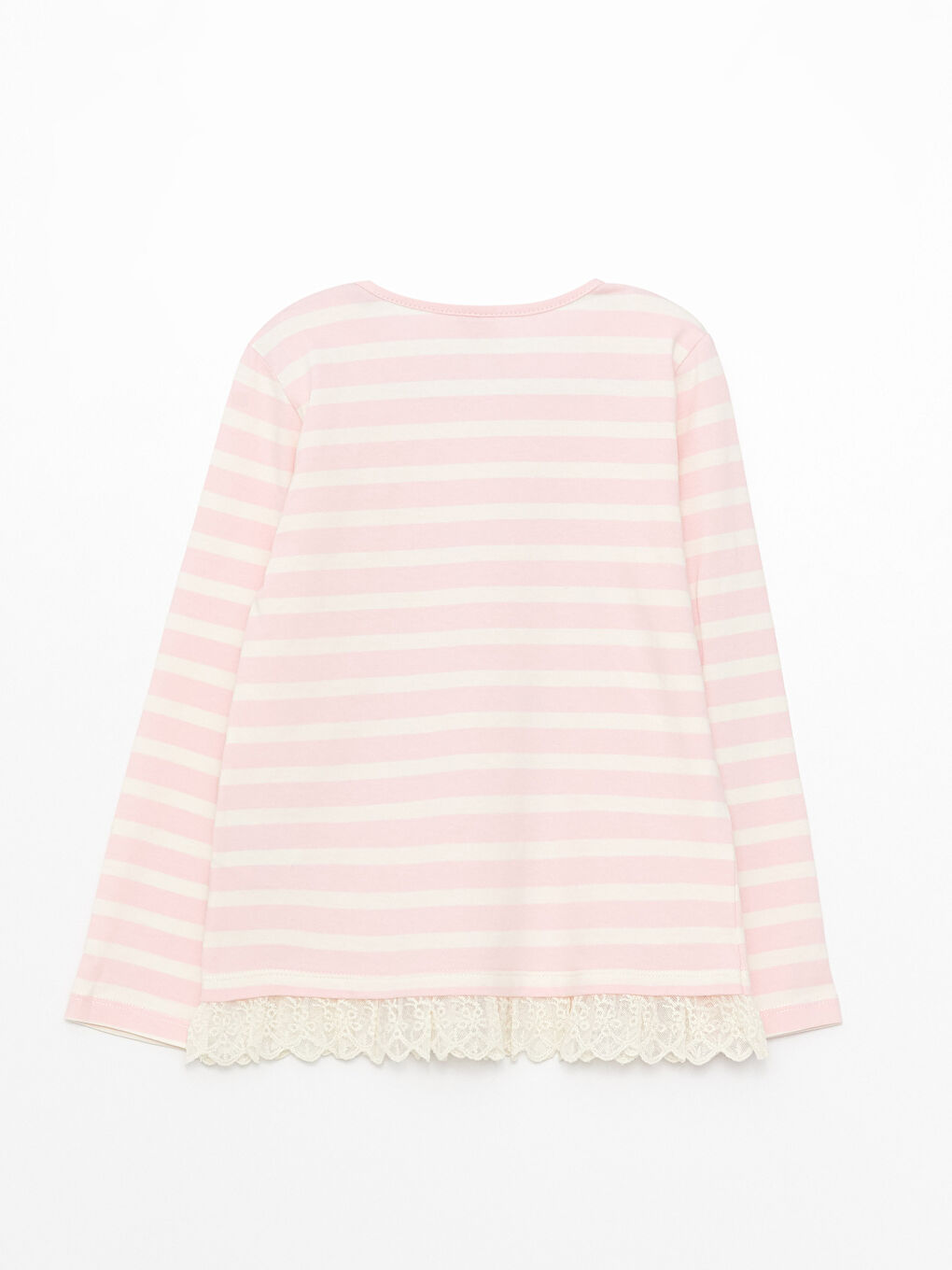 Қыздарға арналған ұзын жеңді принтті дөңгелек жағалы футболка-1