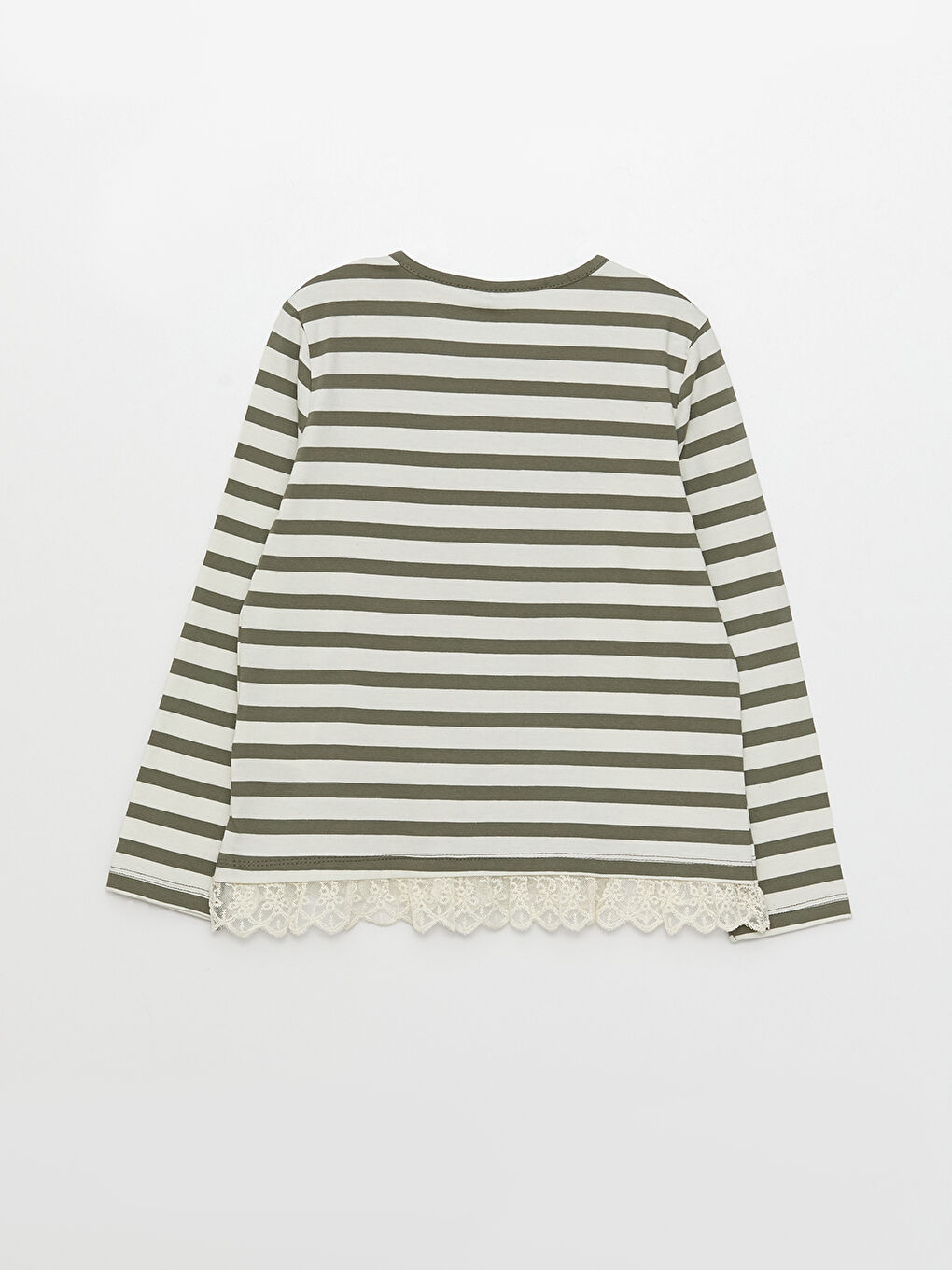 Crew Neck Printed Long Sleeve Girls' T-Shirt-1