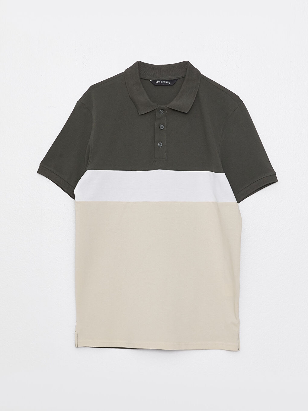 Ерлерге арналған поло жағалы қысқа жең түрлі-түсті пике футболка-5